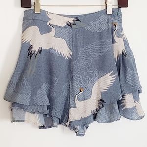 Zara High Waist Crane Printed Shorts
